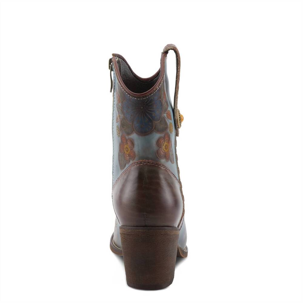 NEW L'ARTISTE women's cahoots western boots in blue multi - Picture 5 of 7